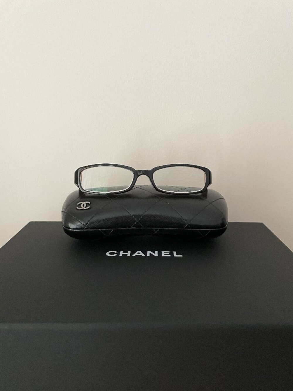 CHANEL Camellia Black Pink Color Eyeglasses Frames
